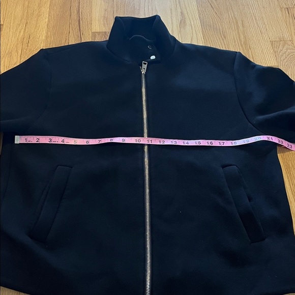 COS Black Neoprene Full Zip Bomber Jacket Sz M - Picture 4 of 7